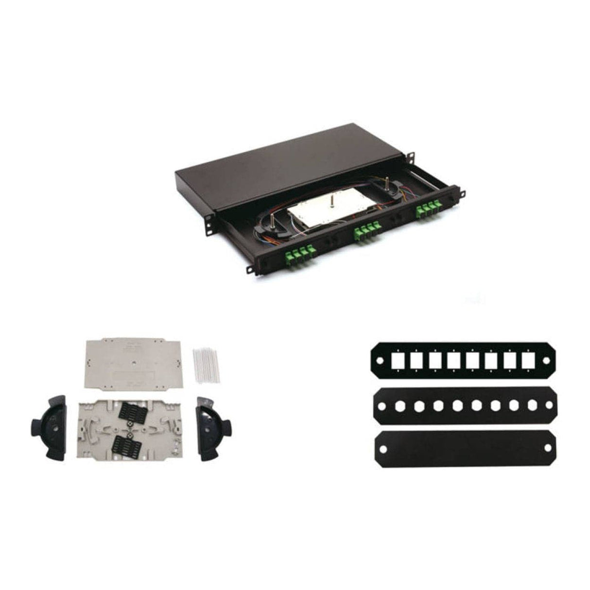 Premium Line Blank Adapter Panel for Fibre Optic Patch Panel Black 242500002