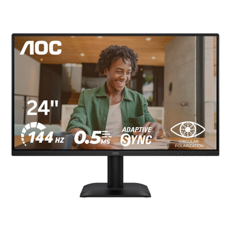 AOC 24E40L 23.8-inch 1920 x 1080p FHD 16:9 144Hz 0.5ms LED IPS Circular Polarized Monitor