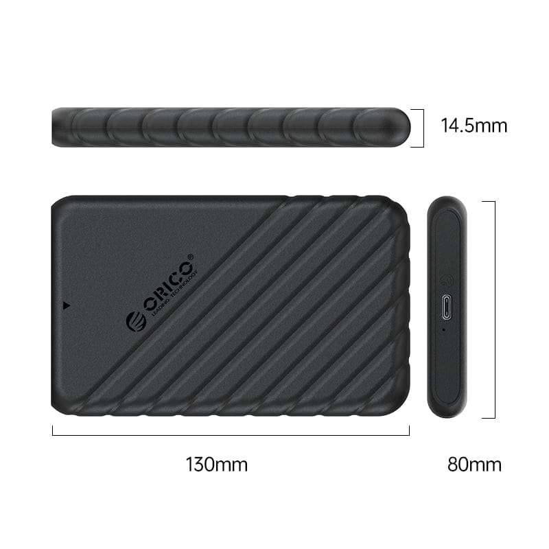 Orico 2.5-inch USB3.1 Gen1 Type-C to USB-A Hard Drive Enclosure 25PW1-C3-BK-EP-2TB