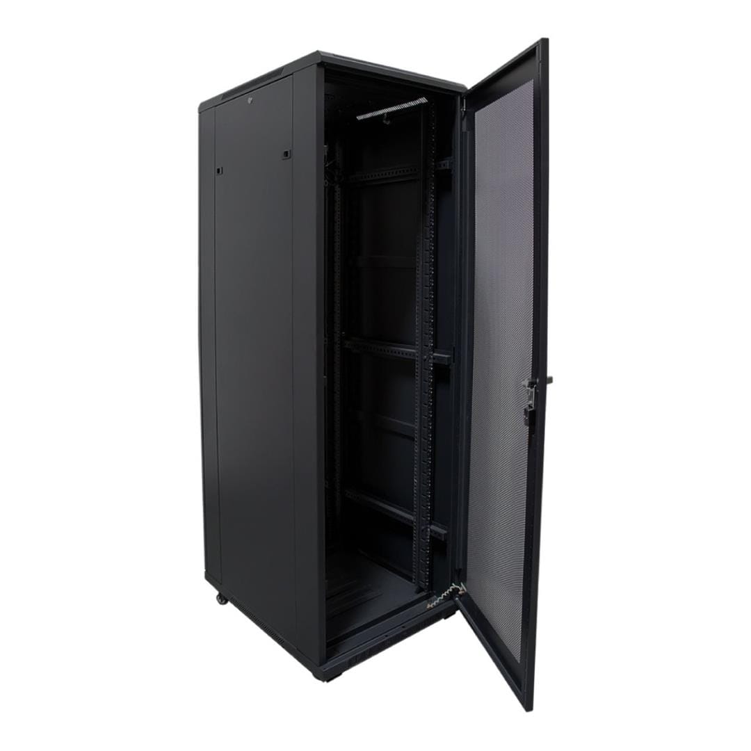 RCT 25U Server Cabinet 600W x 600D Glands and Screws Perforated Door 25U-AP6625.PER.B
