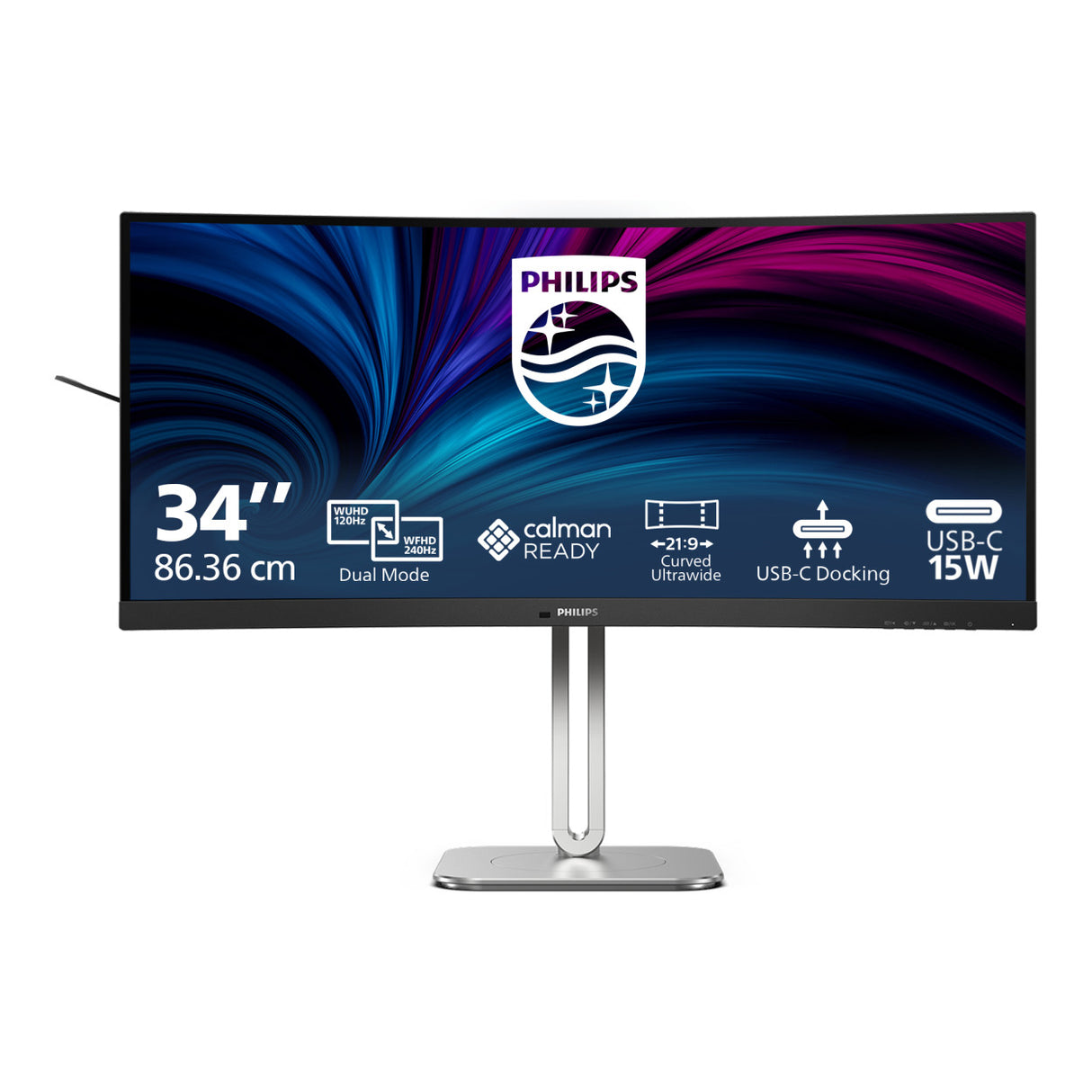 Philips 34B2U5900C 34-inch 5120 x 2160p WUHD 21:9 120Hz 2ms LED VA USB-C Hub Curved Monitor