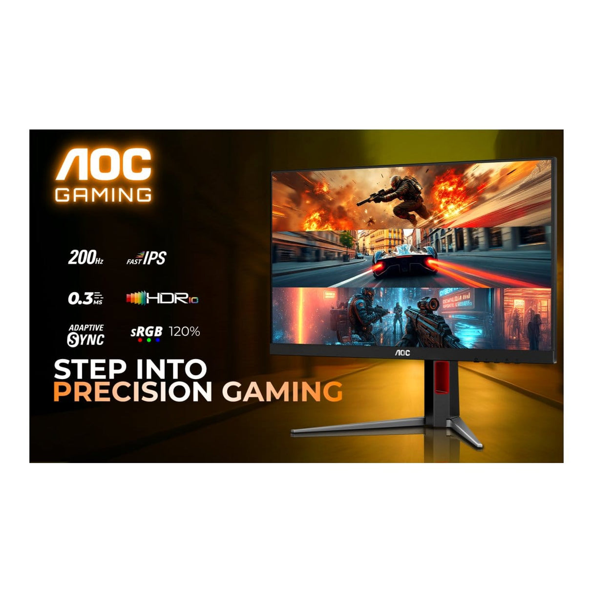 AOC 27G4H 27-inch 1920 x 1080p FHD 16:9 200Hz 0.3ms LED IPS Gaming Monitor