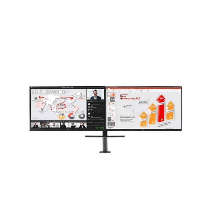 LG 27QP88D-B2 27-inch 2560 x 1440p QHD 16:9 5ms 75hz IPS LED Dual Monitor