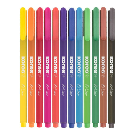 Kores 0.4mm K-Liner Metal Tip Fineliner 12-pack 28112