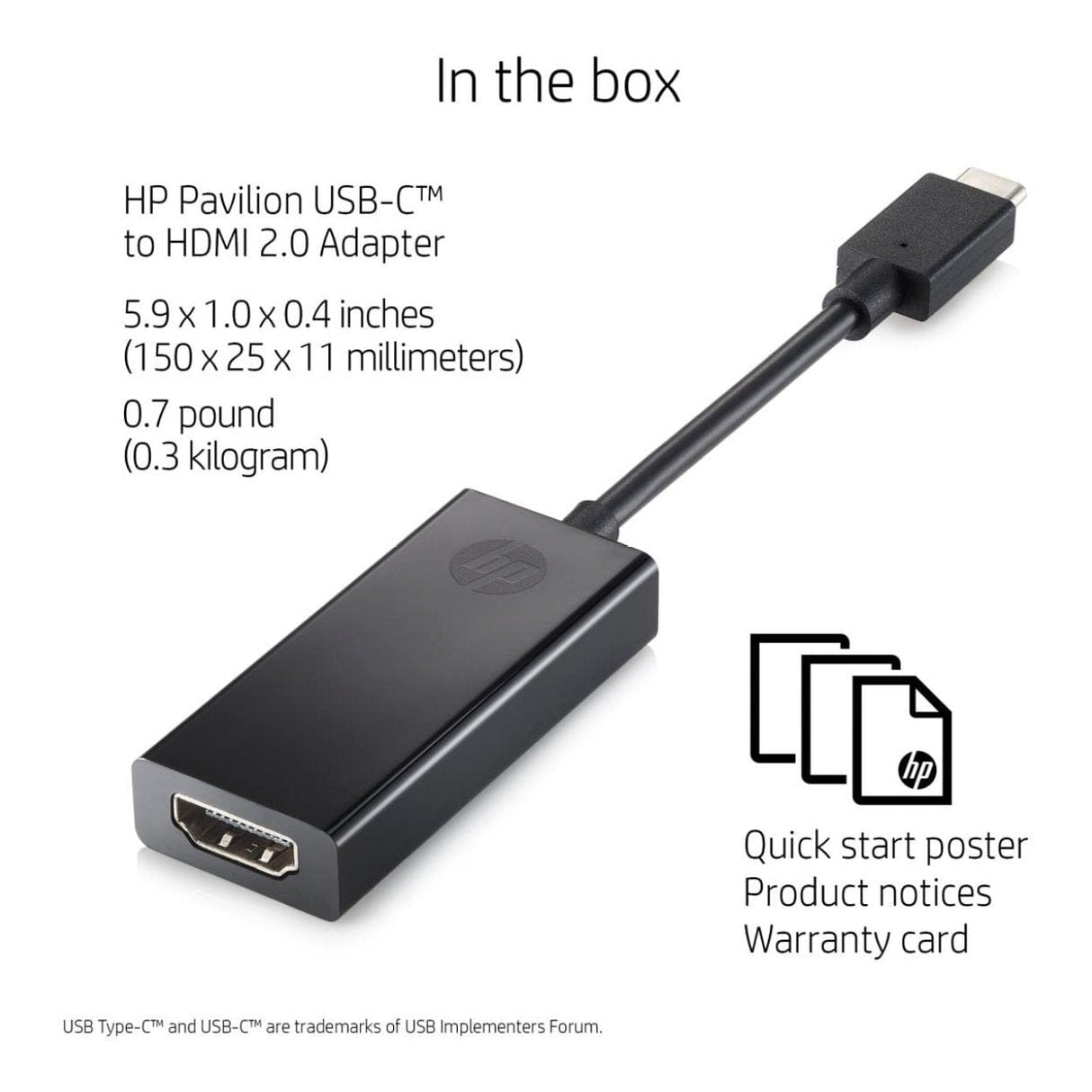 HP Type-C to HDMI 2.0 Adapter 2PC54AA