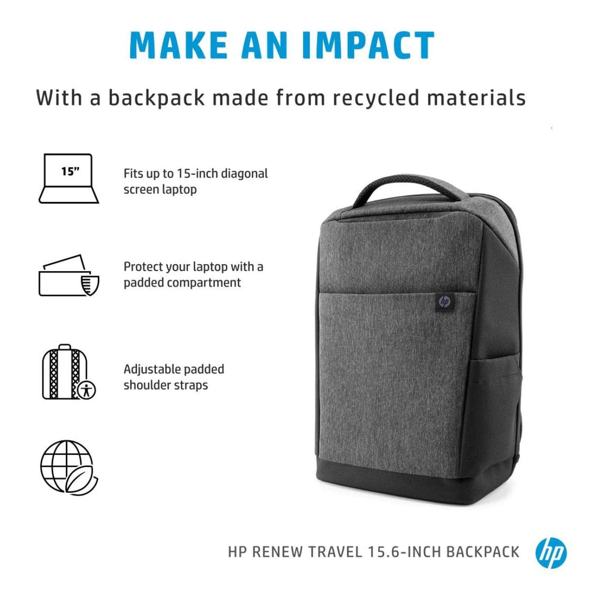 HP Renew Travel 15.6-inch Backpack 2Z8A3AA