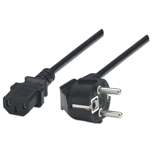 Manhattan Euro 2-pin plug to Female 1.8m Power Cord Black 300148