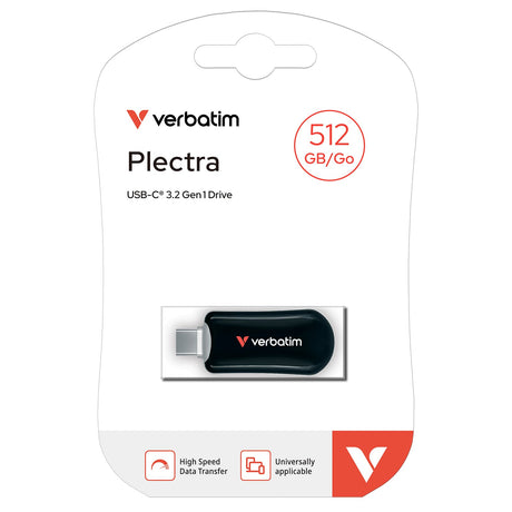 Verbatim Plectra 512GB USB-C Flash Drive Black 30227