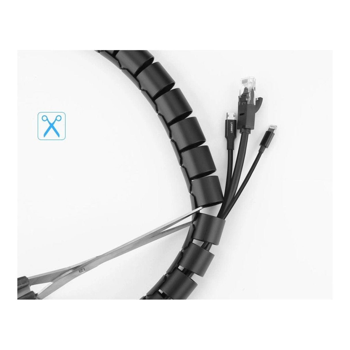 Ugreen LP121 3m Spiral Tube Cable Organizer - Black 30819