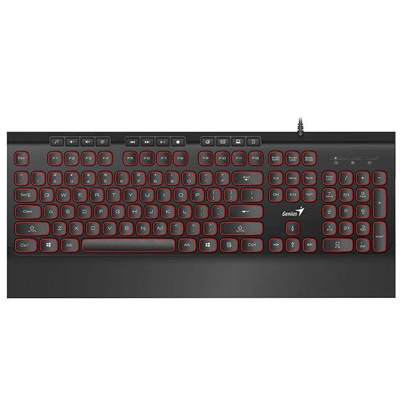 Genius SlimStar 280 Wired USB Multimedia Keyboard – Black/Red 31310012402