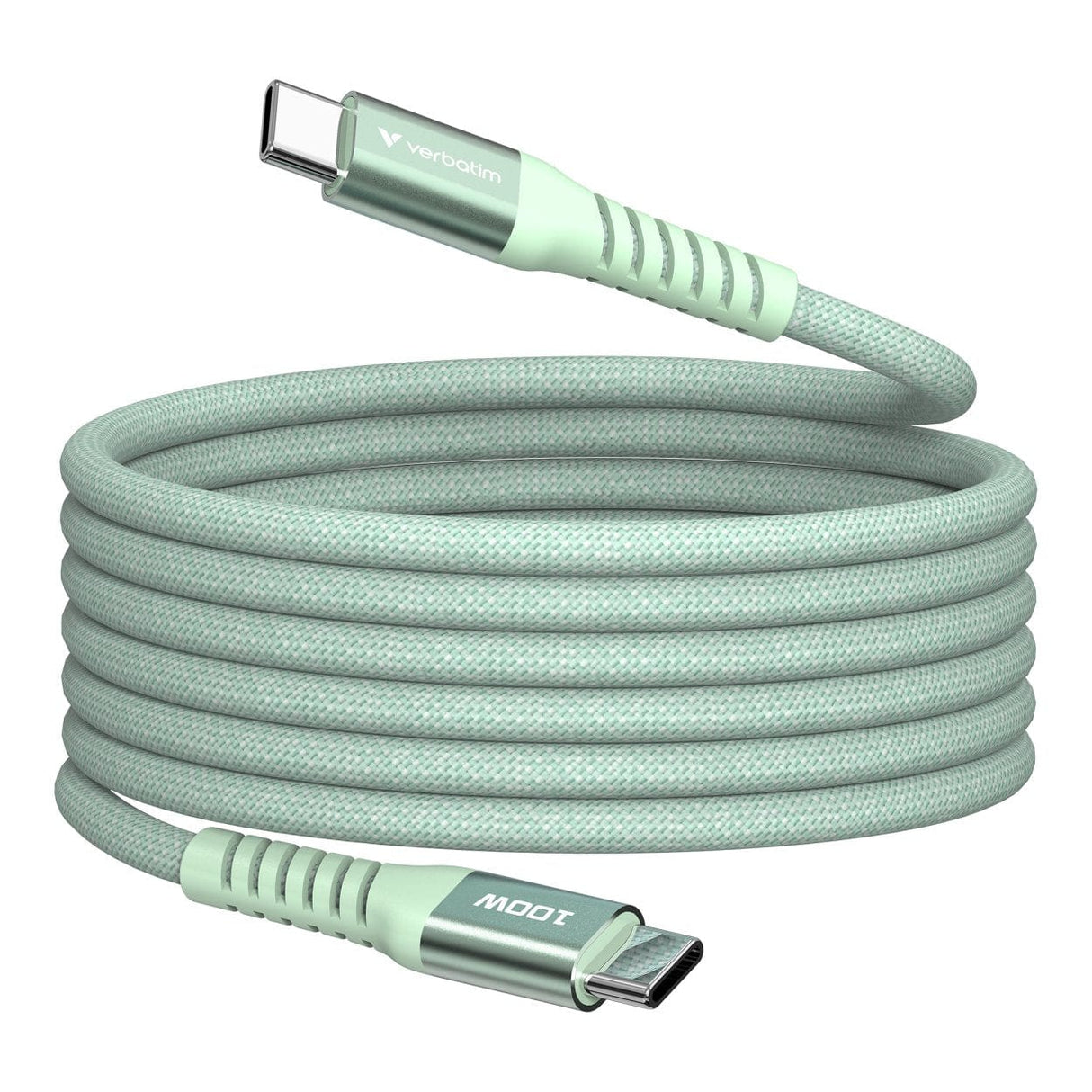 Verbatim 1.2m USB-C to USB-C 100W Sync and Charge Magnetic Cable Green 31855