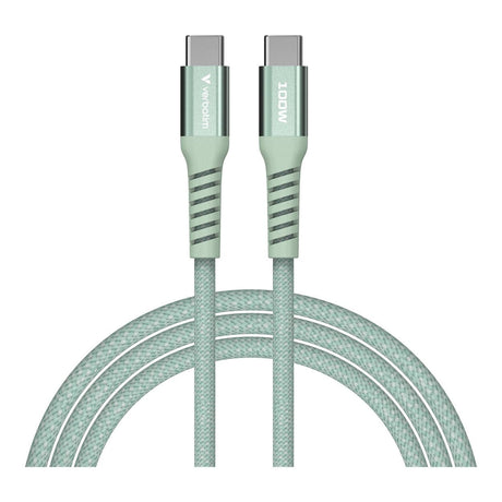 Verbatim 1.2m USB-C to USB-C 100W Sync and Charge Magnetic Cable Green 31855