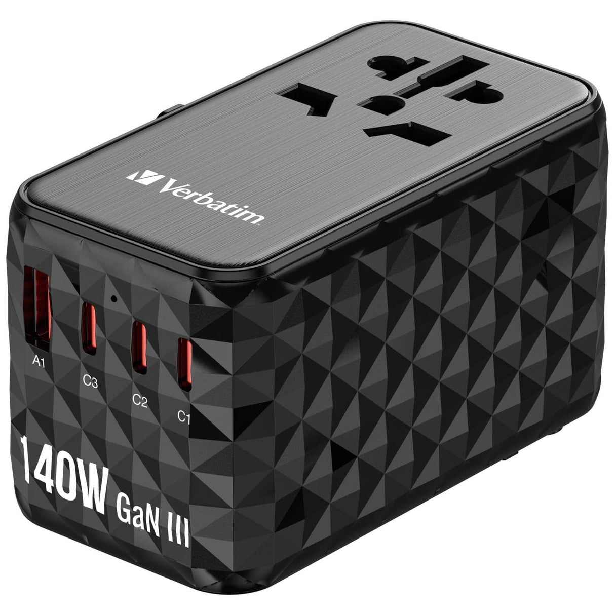 Verbatim UTA-10 140W GaN III Universal Travel Adapter 32125