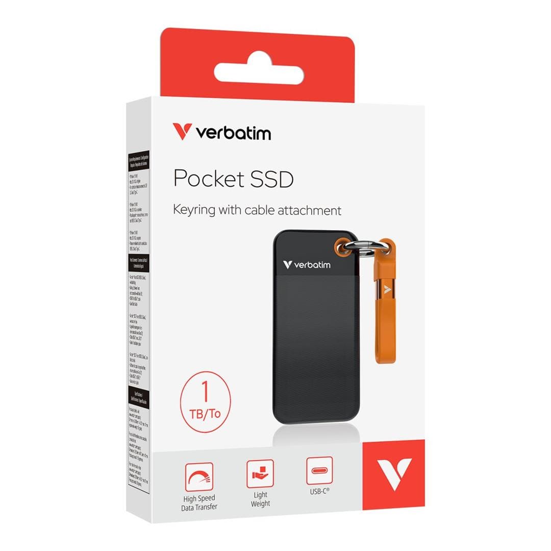 新品 1TB SSD Pocket Verbatim 未開封 SSD portable 1TB SSD Pocket Verbatim TEST: 外付けハードディスク・ドライブ