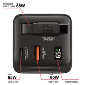 Verbatim 65W 2-port GaN Charger 32217