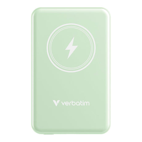 Verbatim 5000mAh Charge n Go Magnetic Wireless Power Bank Green 32241