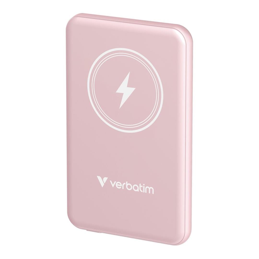 Verbatim 5000mAh Charge n Go Magnetic Wireless Power Bank Pink 32243