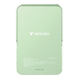 Verbatim Charge n Go 10,000mAh Magnetic Wireless Charging Power Bank Glass with Stand Green 32259