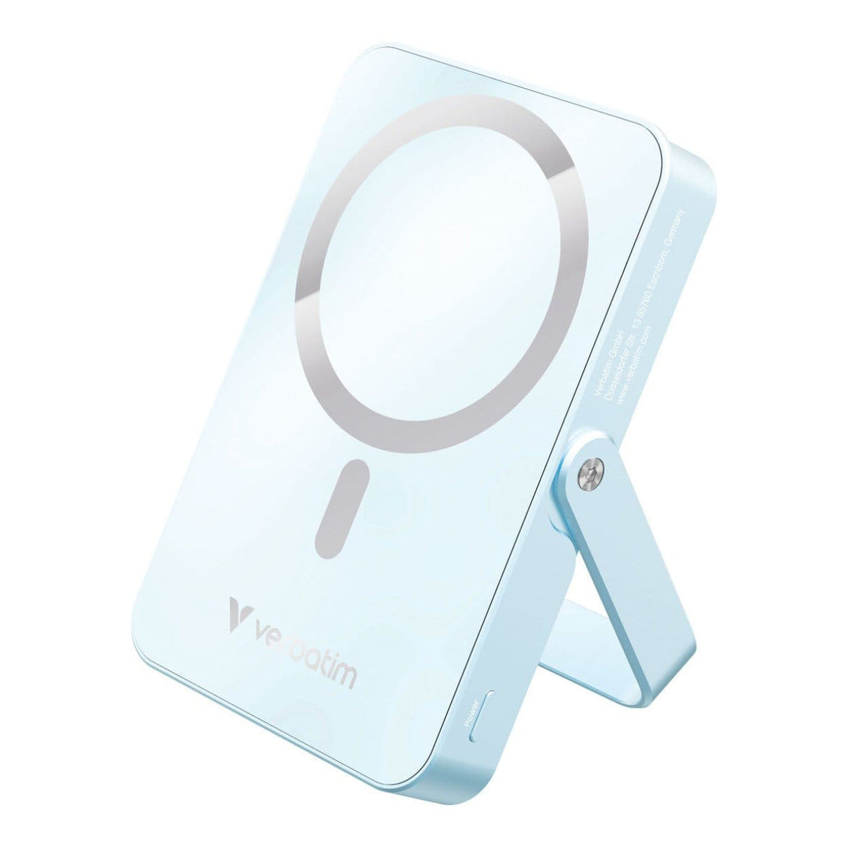 Verbatim Charge n Go 10,000mAh Magnetic Wireless Charging Power Bank Glass with Stand Blue 32266