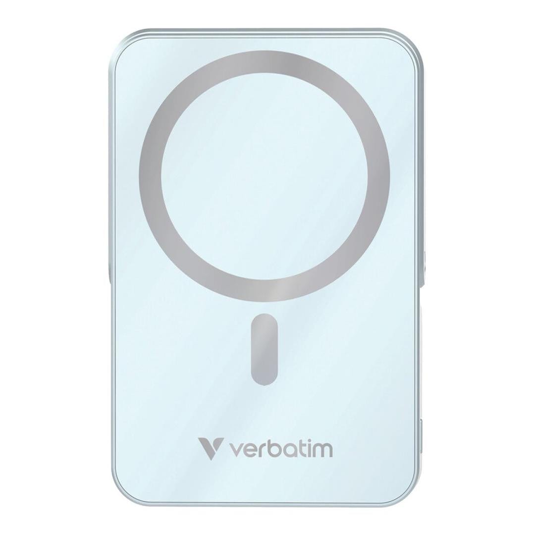 Verbatim Charge n Go 10,000mAh Magnetic Wireless Charging Power Bank Glass with Stand Blue 32266
