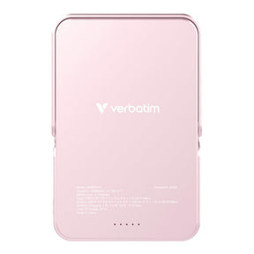 Verbatim Charge n Go 10,000mAh Magnetic Wireless Charging Power Bank Glass with Stand Pink 32267