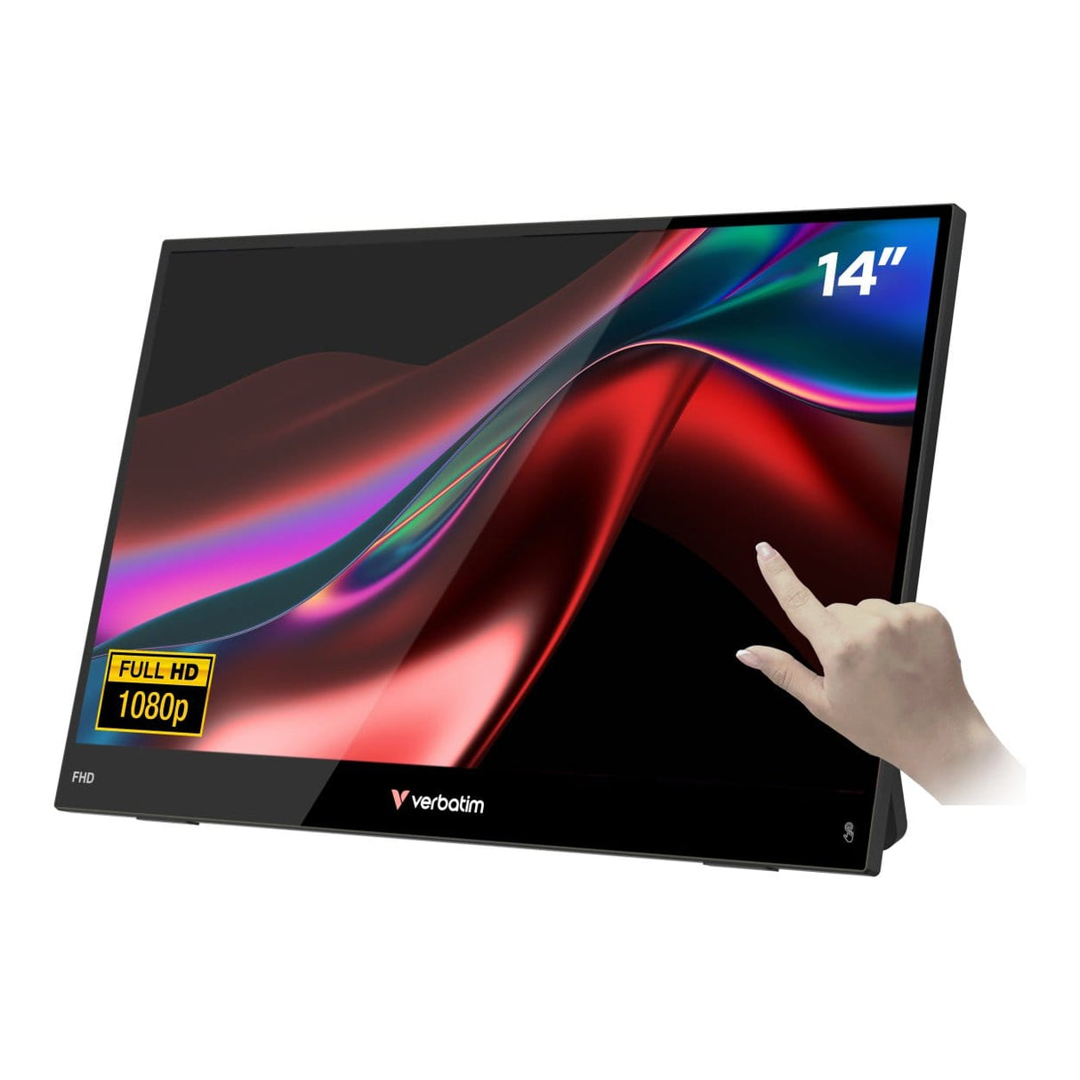 Verbatim Light Series 14-inch 1920 x 1080p FHD 16:9 60Hz 10ms LED IPS Portable Touchscreen Monitor 32400