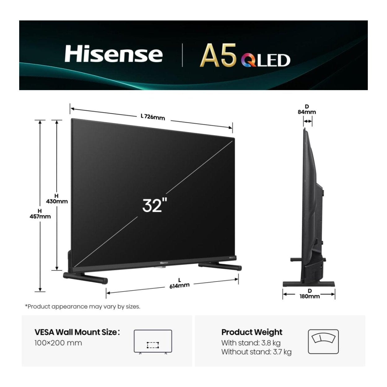 Hisense 32A5Q 32-inch Full HD Smart TV Wi-Fi Black – FirstShop
