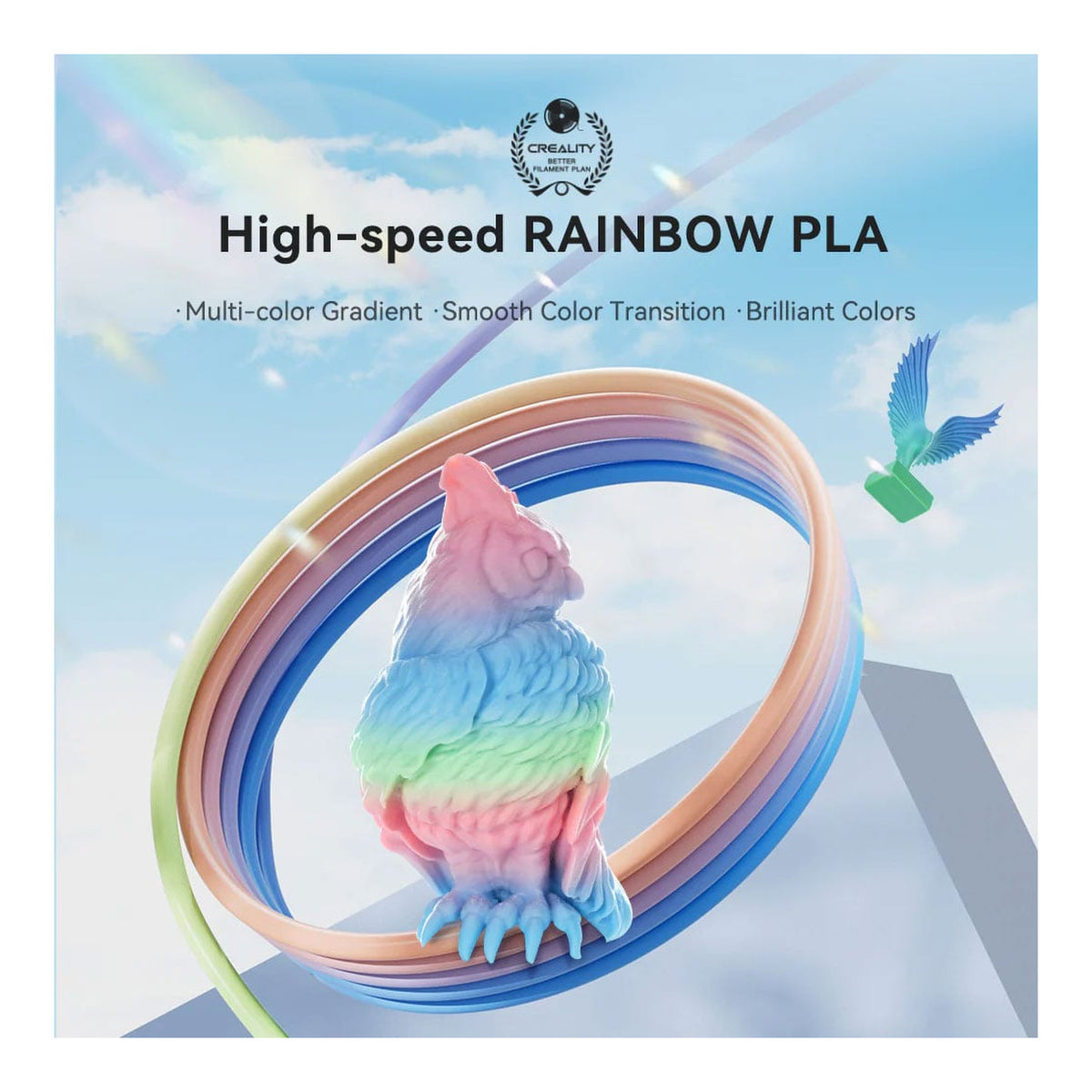 Creality Hyper PLA RFID Filament 1Kg - Rainbow Wild Blossom 3301010426