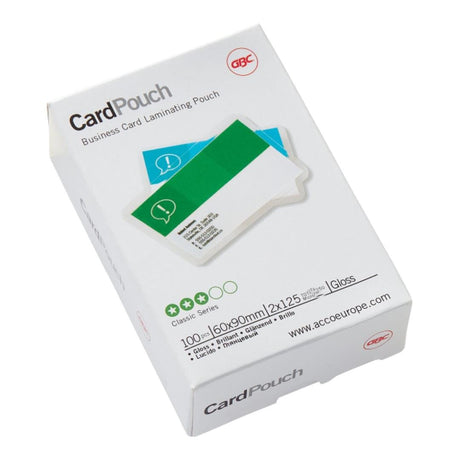 GBC 250 Micron Business Card Lamination Pouch 100-pack 340370