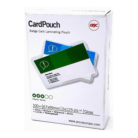 GBC CardPouch Badge Card Laminating Pouch 100-pack 340400