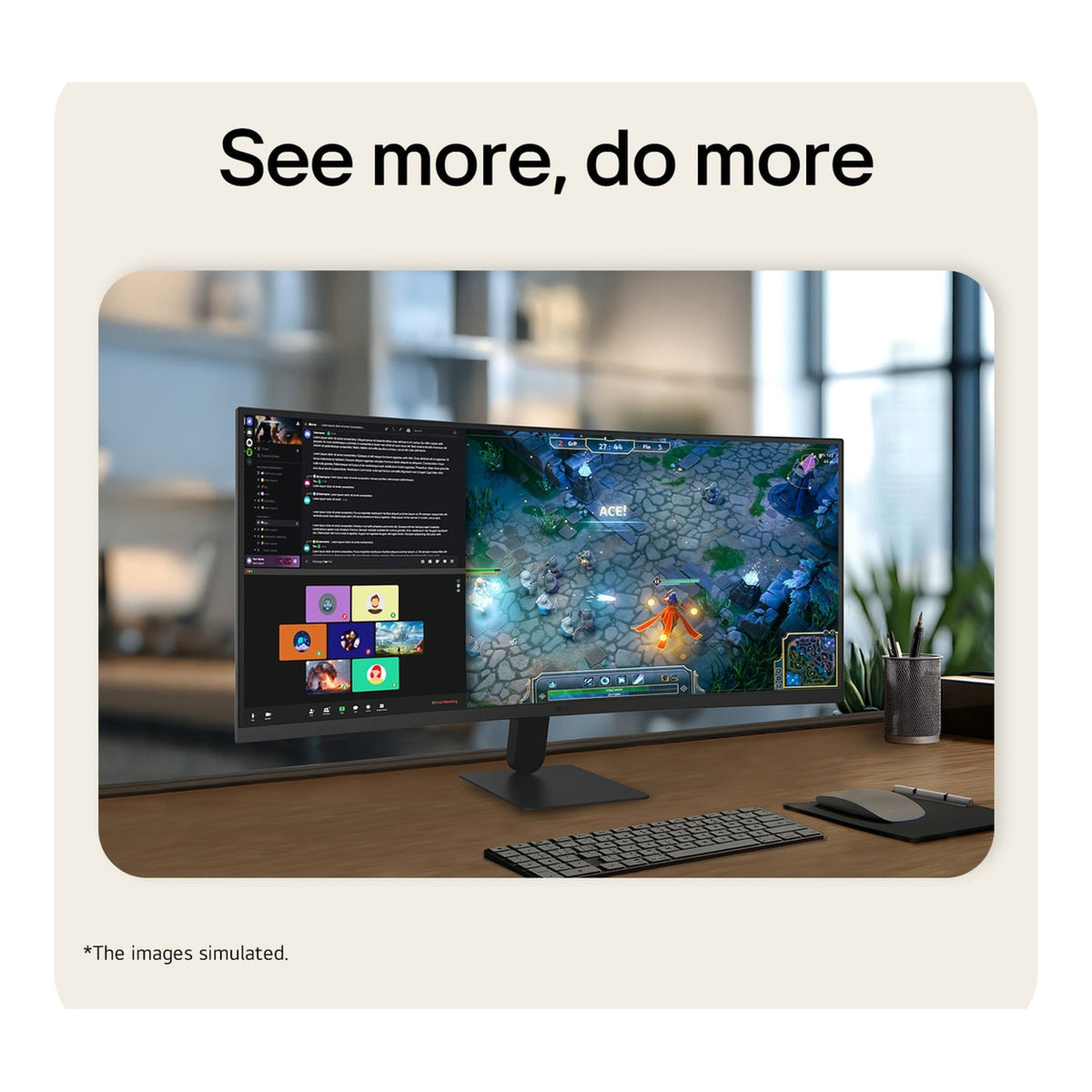 LG UltraWide 34U601B-B 34-inch 3440 x 1440p WQHD 21:9 120Hz 5ms LED VA Curved Monitor