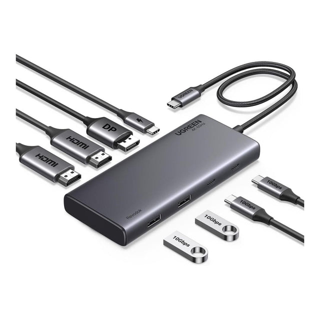 Ugreen 35625 8-in-1 USB-C 10000 Mbit/s Docking Station - Grey