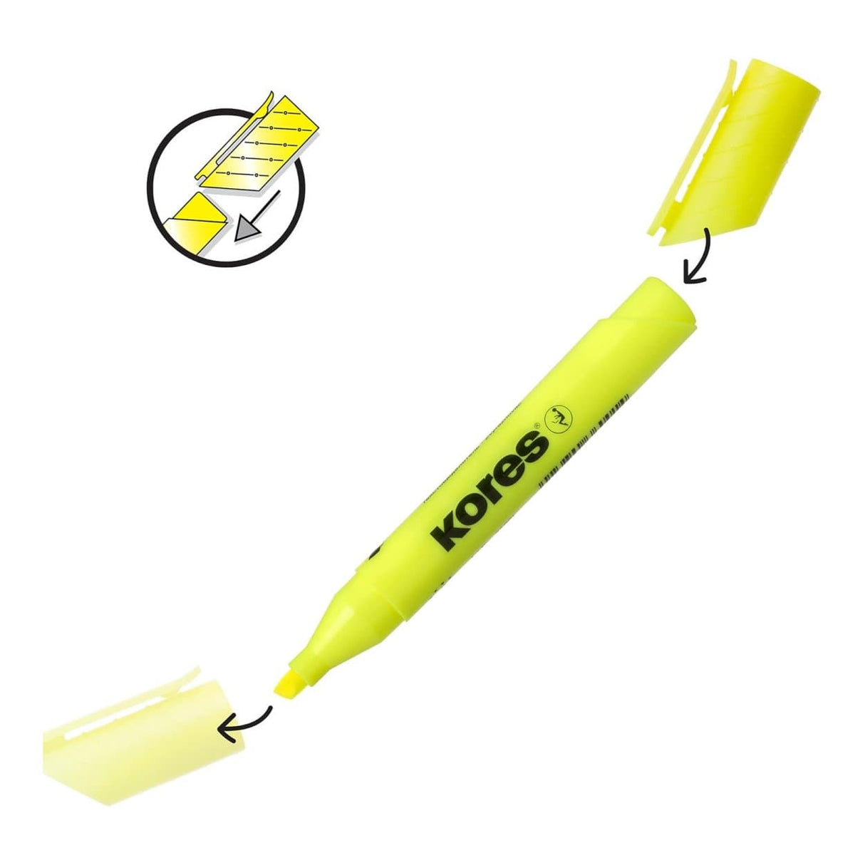 Kores Highliner Plus Chisel Tip Round Barrel 4-pack Neon 36040