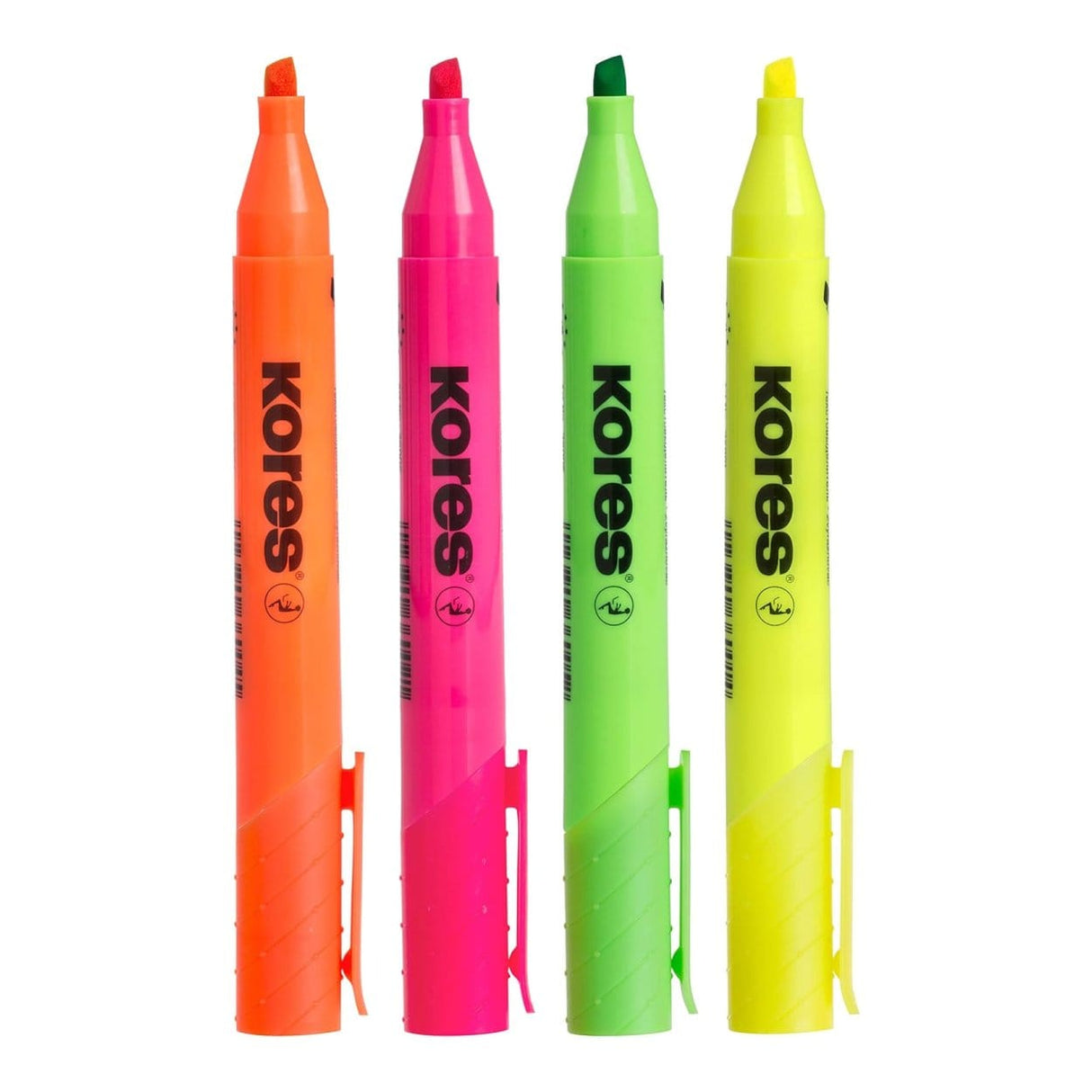 Kores Highliner Plus Chisel Tip Round Barrel 4-pack Neon 36040