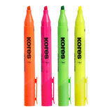 Kores Highliner Plus Chisel Tip Round Barrel 4-pack Neon 36040
