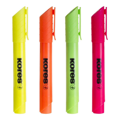 Kores Highliner Plus Chisel Tip Round Barrel 4-pack Neon 36040