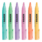 Kores Highliner Plus Chisel Tip Round Barrel 6-pack Pastel 36060