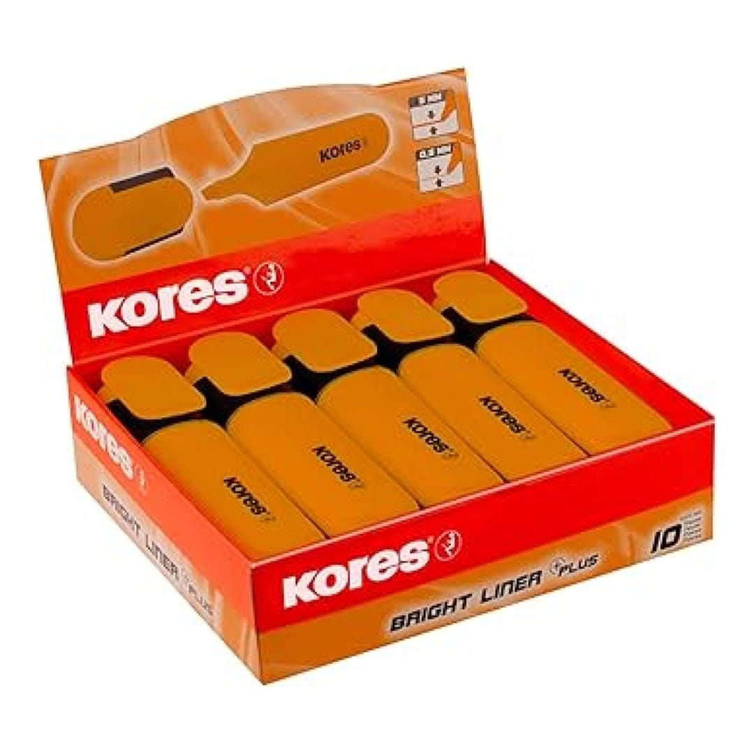 Kores Bright Liner Plus Chisel Tip 10-pack Orange 36104