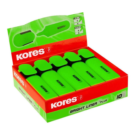 Kores Bright Liner Plus Chisel Tip 10-pack Green 36105