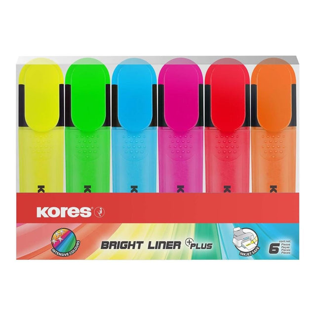 Kores Bright Liner Plus Chisel Tip 6-pack Neon 36160