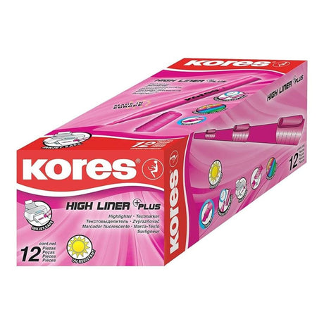 Kores Highliner Chisel Tip Pen type 12-pack Pink 36202