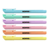 Kores Highliner Chisel Tip Pen 6-pack Pastel 36246