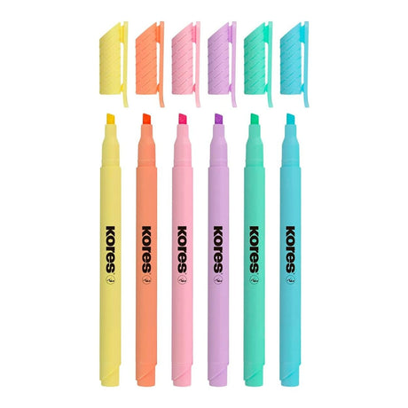 Kores Highliner Chisel Tip Pen 6-pack Pastel 36246