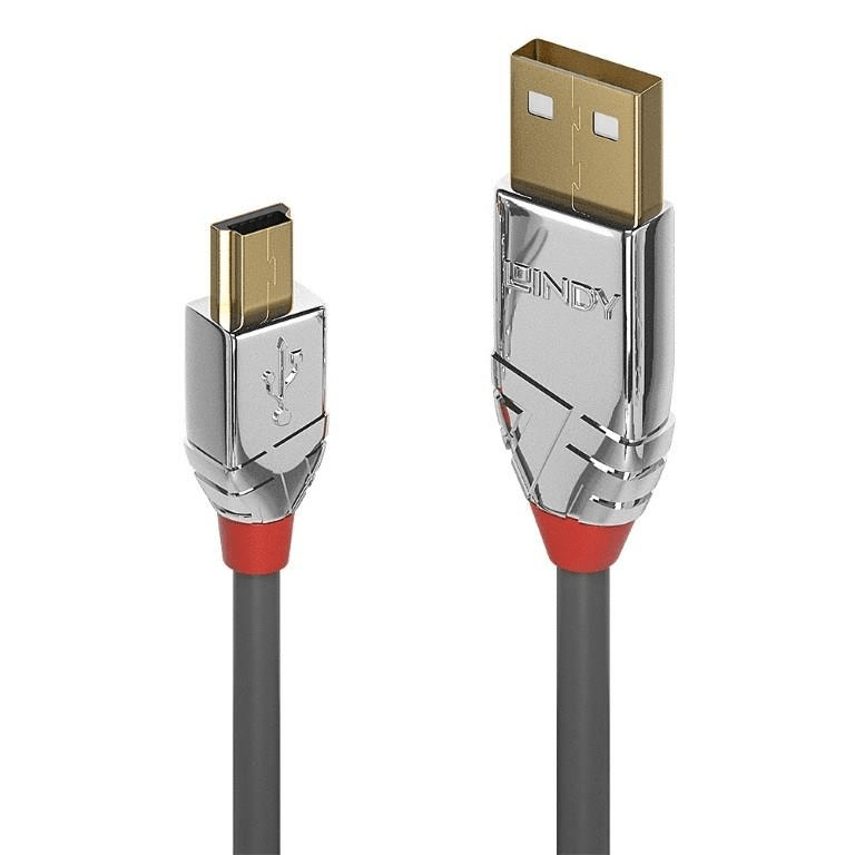 Lindy 36631 Cromo Line USB 2.0 Type-A to Mini-B Cable 1m