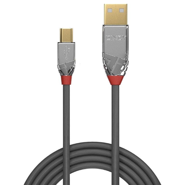 Lindy 36631 Cromo Line USB 2.0 Type-A to Mini-B Cable 1m