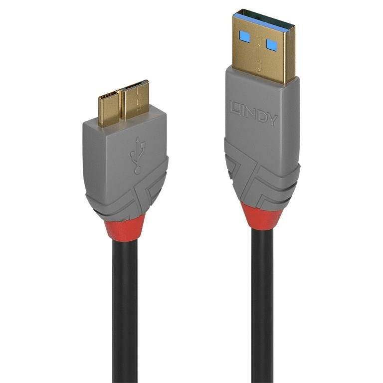 Lindy 36768 Anthra Line USB 3.2 Type A to Micro-B Cable 3m