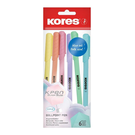 Kores K-ORM Opaque Pastel Barrel Ballpoint Pens 6-pack 37066