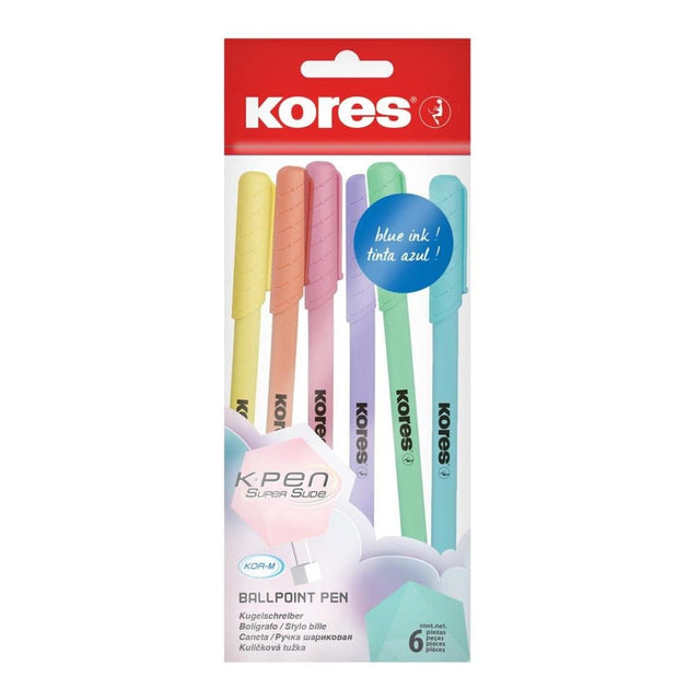 Kores K-ORM Opaque Pastel Barrel Ballpoint Pens 6-pack 37066