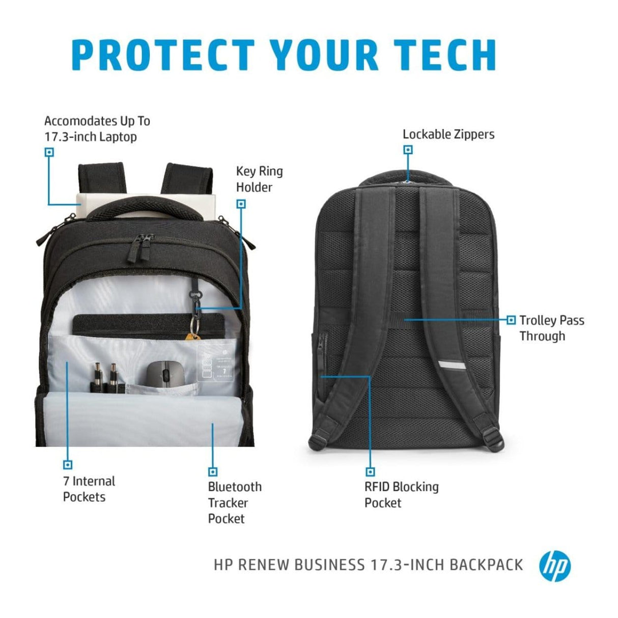 HP Renew Business 17.3-inch Notebook Backpack 3E2U5UT