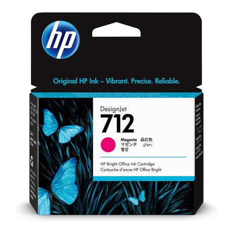 HP 712 DesignJet Magenta Standard Yield Printer Ink Cartridge Original 3ED68A Single-pack